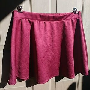 Burgundy Skater Skirt